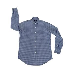 NWOT-Polo Ralph Lauren Men’s Sz Medium Classic Button Up Dress Shirt White/Blue